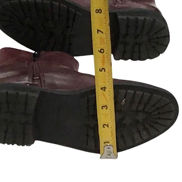 Leather Burgundy Ankle Boots, Franco Sarto, Size 7 - Picture 12 of 13